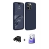 MARSİLYAN™- iPhone 15 Pro Max Kılıf Kozmos Yansıma Özel Seri - Siyah Bilvis 5in1 5D Magic Hayalet Cam Ekran Koruyucu + Raze Metal Kamera Lens - SH