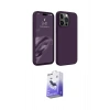 MARSİLYAN™- iPhone 15 Pro Max Kılıf Kozmos Yansıma Özel Seri - Siyah Bilvis 5in1 5D Magic Hayalet Cam Ekran Koruyucu