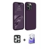 MARSİLYAN™- iPhone 15 Pro Max Kılıf Kozmos Yansıma Özel Seri - Siyah Bilvis 5in1 5D Magic Hayalet Cam Ekran Koruyucu + PVD Metal Kamera Lens - LT