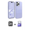MARSİLYAN™- iPhone 15 Pro Max Kılıf Kozmos Yansıma Özel Seri - Siyah Bilvis 5in1 5D Magic Hayalet Cam Ekran Koruyucu + Siyah PVD Metal Kamera Lens