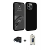 MARSİLYAN™- iPhone 15 Pro Max Kılıf Kozmos Yansıma Özel Seri - Siyah Bilvis Hayalet Cam Ekran Koruyucu + Raze Metal Kamera Lens - LT