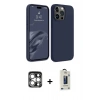 MARSİLYAN™- iPhone 15 Pro Max Kılıf Kozmos Yansıma Özel Seri - Siyah Bilvis Hayalet Cam Ekran Koruyucu + PVD Metal Kamera Lens - GS