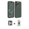 MARSİLYAN™- iPhone 15 Pro Max Kılıf Kozmos Yansıma Özel Seri - Siyah Bilvis Hayalet Cam Ekran Koruyucu + PVD Metal Kamera Lens - GS