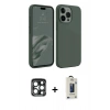 MARSİLYAN™- iPhone 15 Pro Max Kılıf Kozmos Yansıma Özel Seri - Siyah Bilvis Hayalet Cam Ekran Koruyucu + PVD Metal Kamera Lens - LT