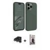 MARSİLYAN™- iPhone 15 Pro Max Kılıf Kozmos Yansıma Özel Seri - Siyah Bilvis Hayalet Cam Ekran Koruyucu + Raze Metal Kamera Lens - GS
