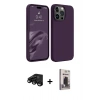 MARSİLYAN™- iPhone 15 Pro Max Kılıf Kozmos Yansıma Özel Seri - Siyah Bilvis Hayalet Cam Ekran Koruyucu + Raze Metal Kamera Lens - SH