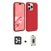 MARSİLYAN™- iPhone 15 Pro Max Kılıf Kozmos Yansıma Özel Seri - Siyah Bilvis Hayalet Cam Ekran Koruyucu + PVD Metal Kamera Lens - SH