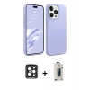 MARSİLYAN™- iPhone 15 Pro Max Kılıf Kozmos Yansıma Özel Seri - Siyah Bilvis Hayalet Cam Ekran Koruyucu + PVD Metal Kamera Lens - SH