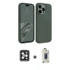 MARSİLYAN™- iPhone 15 Pro Max Kılıf Kozmos Yansıma Özel Seri - Siyah Bilvis Hayalet Cam Ekran Koruyucu + PVD Metal Kamera Lens - SH