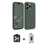 MARSİLYAN™- iPhone 15 Pro Max Kılıf Kozmos Yansıma Özel Seri - Siyah Bilvis Hayalet Cam Ekran Koruyucu + PVD Metal Kamera Lens - TU