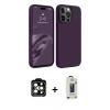 MARSİLYAN™- iPhone 15 Pro Max Kılıf Kozmos Yansıma Özel Seri - Siyah Bilvis Hayalet Cam Ekran Koruyucu + PVD Metal Kamera Lens - TU