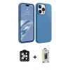 MARSİLYAN™- iPhone 15 Pro Max Kılıf Kozmos Yansıma Özel Seri - Siyah Bilvis Hayalet Cam Ekran Koruyucu + PVD Metal Kamera Lens - TU