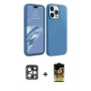 MARSİLYAN™- iPhone 15 Pro Max Kılıf Kozmos Yansıma Özel Seri - Siyah Buffer Cam Ekran Koruyucu + PVD Metal Kamera Lens - LT