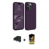 MARSİLYAN™- iPhone 15 Pro Max Kılıf Kozmos Yansıma Özel Seri - Siyah Buffer Cam Ekran Koruyucu + Raze Metal Kamera Lens - LT