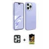 MARSİLYAN™- iPhone 15 Pro Max Kılıf Kozmos Yansıma Özel Seri - Siyah Buffer Cam Ekran Koruyucu + PVD Metal Kamera Lens - LT