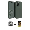 MARSİLYAN™- iPhone 15 Pro Max Kılıf Kozmos Yansıma Özel Seri - Siyah Buffer Cam Ekran Koruyucu + PVD Metal Kamera Lens - GI