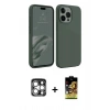 MARSİLYAN™- iPhone 15 Pro Max Kılıf Kozmos Yansıma Özel Seri - Siyah Buffer Cam Ekran Koruyucu + PVD Metal Kamera Lens - GS