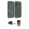 MARSİLYAN™- iPhone 15 Pro Max Kılıf Kozmos Yansıma Özel Seri - Siyah Buffer Cam Ekran Koruyucu + Raze Metal Kamera Lens - GS