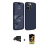 MARSİLYAN™- iPhone 15 Pro Max Kılıf Kozmos Yansıma Özel Seri - Siyah Buffer Cam Ekran Koruyucu + Raze Metal Kamera Lens - GS