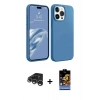 MARSİLYAN™- iPhone 15 Pro Max Kılıf Kozmos Yansıma Özel Seri - Siyah Buffer Hayalet Cam Ekran Koruyucu + Gümüş Raze Metal Kamera Lens