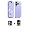 MARSİLYAN™- iPhone 15 Pro Max Kılıf Kozmos Yansıma Özel Seri - Siyah Buffer Hayalet Cam Ekran Koruyucu + PVD Metal Kamera Lens - LT