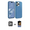 MARSİLYAN™- iPhone 15 Pro Max Kılıf Kozmos Yansıma Özel Seri - Siyah Buffer Hayalet Cam Ekran Koruyucu + PVD Metal Kamera Lens - SH