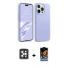 MARSİLYAN™- iPhone 15 Pro Max Kılıf Kozmos Yansıma Özel Seri - Siyah Buffer Hayalet Cam Ekran Koruyucu + PVD Metal Kamera Lens - GI