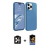 MARSİLYAN™- iPhone 15 Pro Max Kılıf Kozmos Yansıma Özel Seri - Siyah Buffer Hayalet Cam Ekran Koruyucu + PVD Metal Kamera Lens - TU