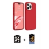 MARSİLYAN™- iPhone 15 Pro Max Kılıf Kozmos Yansıma Özel Seri - Siyah Buffer Hayalet Cam Ekran Koruyucu + PVD Metal Kamera Lens - TU