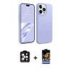 MARSİLYAN™- iPhone 15 Pro Max Kılıf Kozmos Yansıma Özel Seri - Siyah Buffer Hayalet Cam Ekran Koruyucu + PVD Metal Kamera Lens - TU