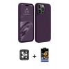 MARSİLYAN™- iPhone 15 Pro Max Kılıf Kozmos Yansıma Özel Seri - Siyah Buffer Hayalet Cam Ekran Koruyucu + PVD Metal Kamera Lens - GI