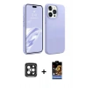 MARSİLYAN™- iPhone 15 Pro Max Kılıf Kozmos Yansıma Özel Seri - Siyah Buffer Hayalet Cam Ekran Koruyucu + PVD Metal Kamera Lens - SH