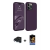 MARSİLYAN™- iPhone 15 Pro Max Kılıf Kozmos Yansıma Özel Seri - Siyah Buffer Hayalet Cam Ekran Koruyucu + Raze Metal Kamera Lens - LT