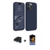 MARSİLYAN™- iPhone 15 Pro Max Kılıf Kozmos Yansıma Özel Seri - Siyah Buffer Hayalet Cam Ekran Koruyucu + Raze Metal Kamera Lens - LT
