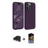 MARSİLYAN™- iPhone 15 Pro Max Kılıf Kozmos Yansıma Özel Seri - Siyah Buffer Hayalet Cam Ekran Koruyucu + Raze Metal Kamera Lens - TMGI