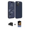 MARSİLYAN™- iPhone 15 Pro Max Kılıf Kozmos Yansıma Özel Seri - Siyah Buffer Hayalet Cam Ekran Koruyucu + Raze Metal Kamera Lens - TMGI