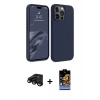 MARSİLYAN™- iPhone 15 Pro Max Kılıf Kozmos Yansıma Özel Seri - Siyah Buffer Hayalet Cam Ekran Koruyucu + Raze Metal Kamera Lens - SH