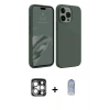 MARSİLYAN™- iPhone 15 Pro Max Kılıf Kozmos Yansıma Özel Seri - Siyah Joko Magic 5D Cam + PVD Metal Kamera Lens - GS