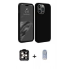 MARSİLYAN™- iPhone 15 Pro Max Kılıf Kozmos Yansıma Özel Seri - Siyah Joko Magic 5D Cam + PVD Metal Kamera Lens - TU