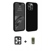 MARSİLYAN™- iPhone 15 Pro Max Kılıf Kozmos Yansıma Özel Seri - Siyah Joko Magic 5D Hayalet Cam + PVD Metal Kamera Lens - LT