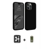 MARSİLYAN™- iPhone 15 Pro Max Kılıf Kozmos Yansıma Özel Seri - Siyah Joko Magic 5D Hayalet Cam + PVD Metal Kamera Lens - SH