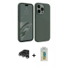 MARSİLYAN™- iPhone 15 Pro Max Kılıf Kozmos Yansıma Özel Seri - Siyah Polymer Nano Ekran Koruyucu + Raze Metal Kamera Lens - GS
