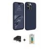 MARSİLYAN™- iPhone 15 Pro Max Kılıf Kozmos Yansıma Özel Seri - Siyah Polymer Nano Ekran Koruyucu + Raze Metal Kamera Lens - GS