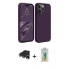 MARSİLYAN™- iPhone 15 Pro Max Kılıf Kozmos Yansıma Özel Seri - Siyah Polymer Nano Ekran Koruyucu + Raze Metal Kamera Lens - GS