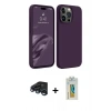 MARSİLYAN™- iPhone 15 Pro Max Kılıf Kozmos Yansıma Özel Seri - Siyah Polymer Nano Ekran Koruyucu + Raze Metal Kamera Lens - LT