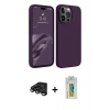 MARSİLYAN™- iPhone 15 Pro Max Kılıf Kozmos Yansıma Özel Seri - Siyah Polymer Nano Ekran Koruyucu + Raze Metal Kamera Lens - TMGI