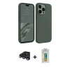 MARSİLYAN™- iPhone 15 Pro Max Kılıf Kozmos Yansıma Özel Seri - Siyah Polymer Nano Ekran Koruyucu + Raze Metal Kamera Lens - LT