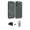 MARSİLYAN™- iPhone 15 Pro Max Kılıf Kozmos Yansıma Özel Seri - Siyah Polymer Nano Ekran Koruyucu + Raze Metal Kamera Lens - SH