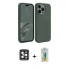 MARSİLYAN™- iPhone 15 Pro Max Kılıf Kozmos Yansıma Özel Seri - Siyah Polymer Nano Ekran Koruyucu + Siyah PVD Metal Kamera Lens