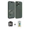 MARSİLYAN™- iPhone 15 Pro Max Kılıf Kozmos Yansıma Özel Seri - Siyah Polymer Nano Ekran Koruyucu + PVD Metal Kamera Lens - TU
